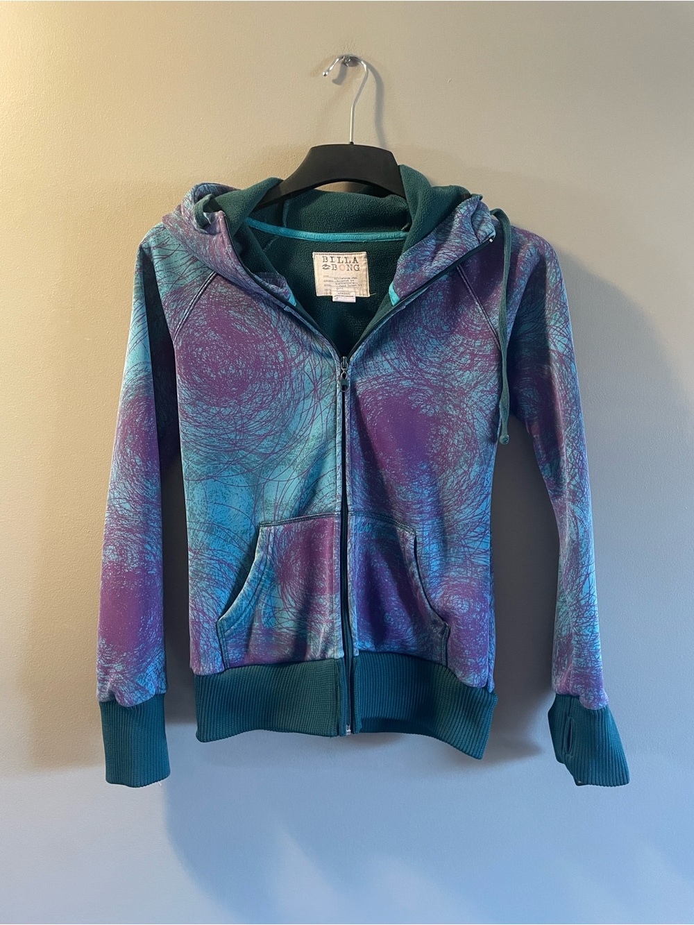 Billabong Girls Teal & Purple Zip Hoodie